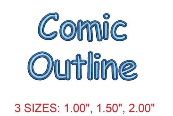 Comic Outline Embroidery Font: Playful Typography for Creative Projects