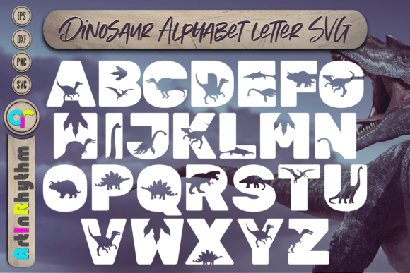 Dinosaurs Alphabet Letter: Dynamic Dino Font Svg Assets