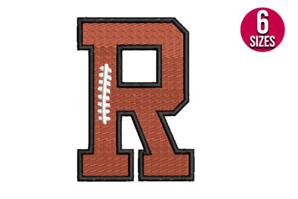 Dynamic R: The Football Font Embroidery Design