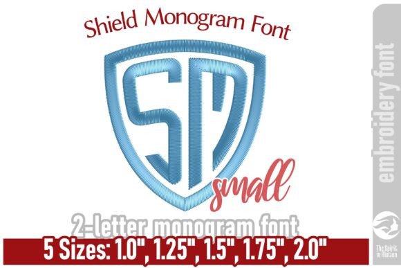 Elegant Shield Monogram Embroidery Font for Personalized Designs