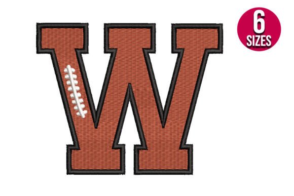 Football Font Alphabet Letter W: A Sporty Design Asset