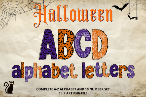 Halloween Doodle Alphabet Letters PNG6: Creative Design Assets