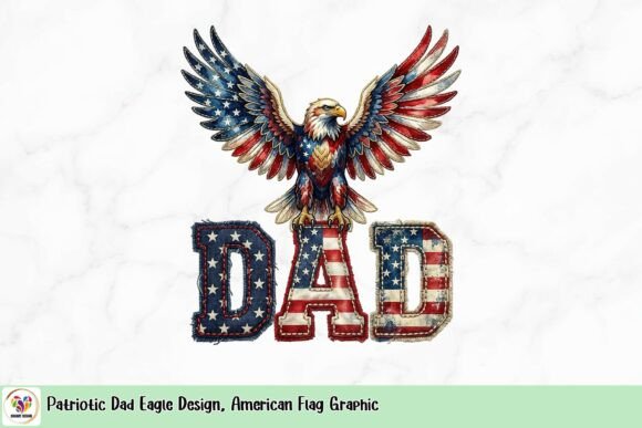 Patriotic Dad Eagle Design: American Flag Graphic