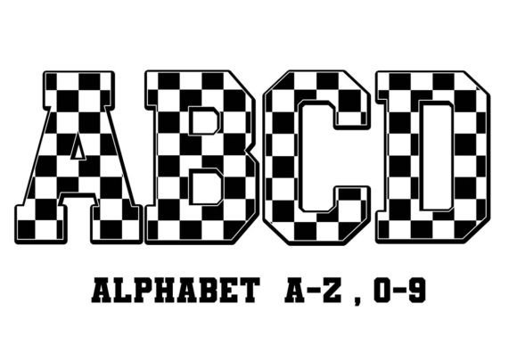Race Checkered Alphabet Font Sublimation for Dynamic Design