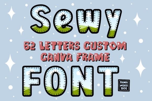 Sewy Font Custom Canva Frames: Design with Typographic Flair