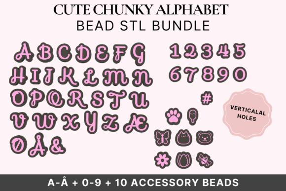 Soft Script Alphabet Bead STL Bundle: Elevate Your Design Projects