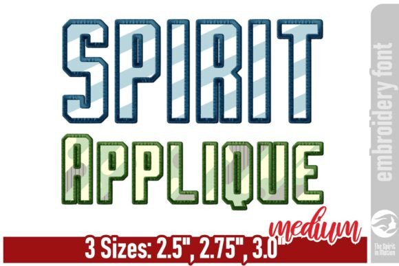 Spirit Applique Embroidery Font: Bold Design for Team Branding