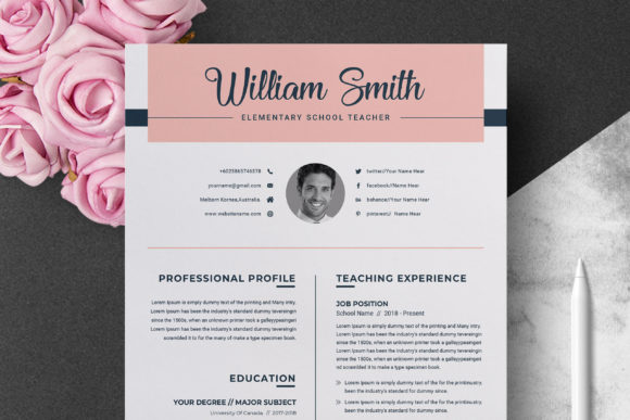 Teacher Resume Template: Instant Download for Word & Pages